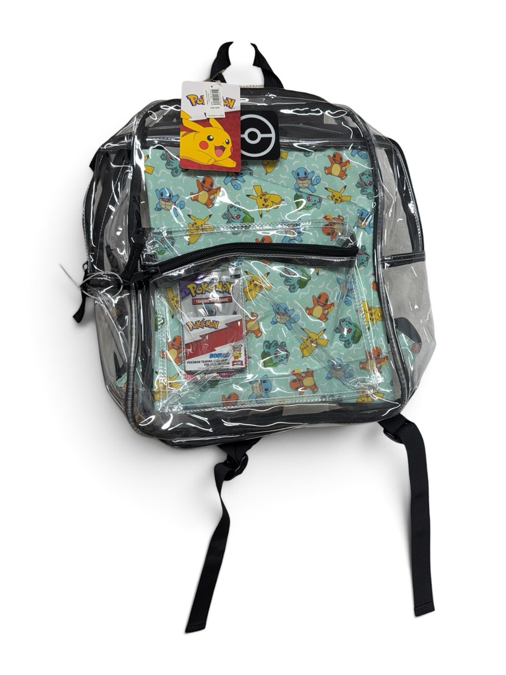 POKÉMON BIOWORLD CLEAR SCHOOL BACKPACK TRADING CARD GAME BONUS SOFT PENCIL CASE